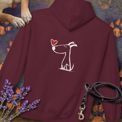 Kleiner Hund mit Herz - Vorne & Hinten - Hoodie Unisex Modern Fit