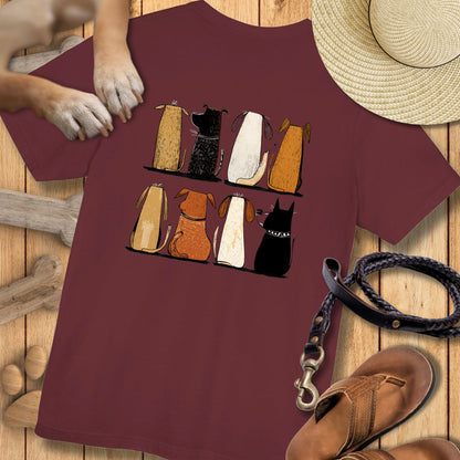 Acht Hunde - Vorne & Hinten - T-Shirt Unisex Modern Fit - Weich & Leicht