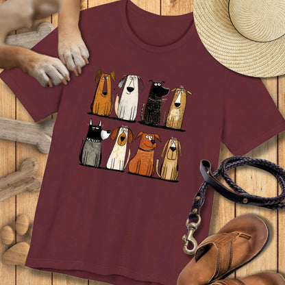 Acht Hunde - Vorne & Hinten - T-Shirt Unisex Modern Fit - Weich & Leicht