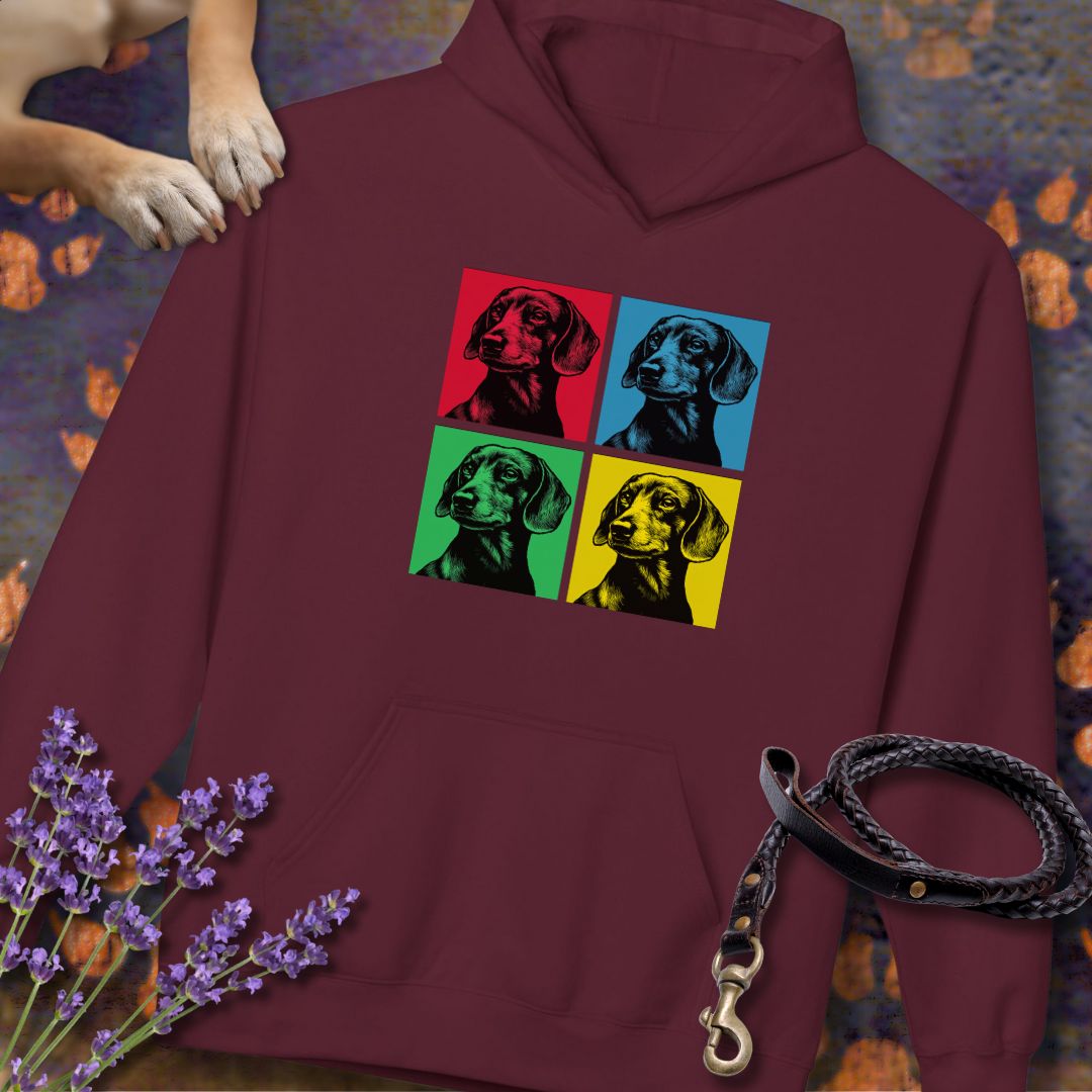 Pop Art Dackel - Unisex Modern Fit Hoodie für Dackelliebhaber