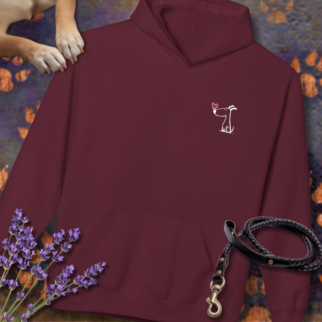Kleiner Hund mit Herz - Vorne & Hinten - Hoodie Unisex Modern Fit