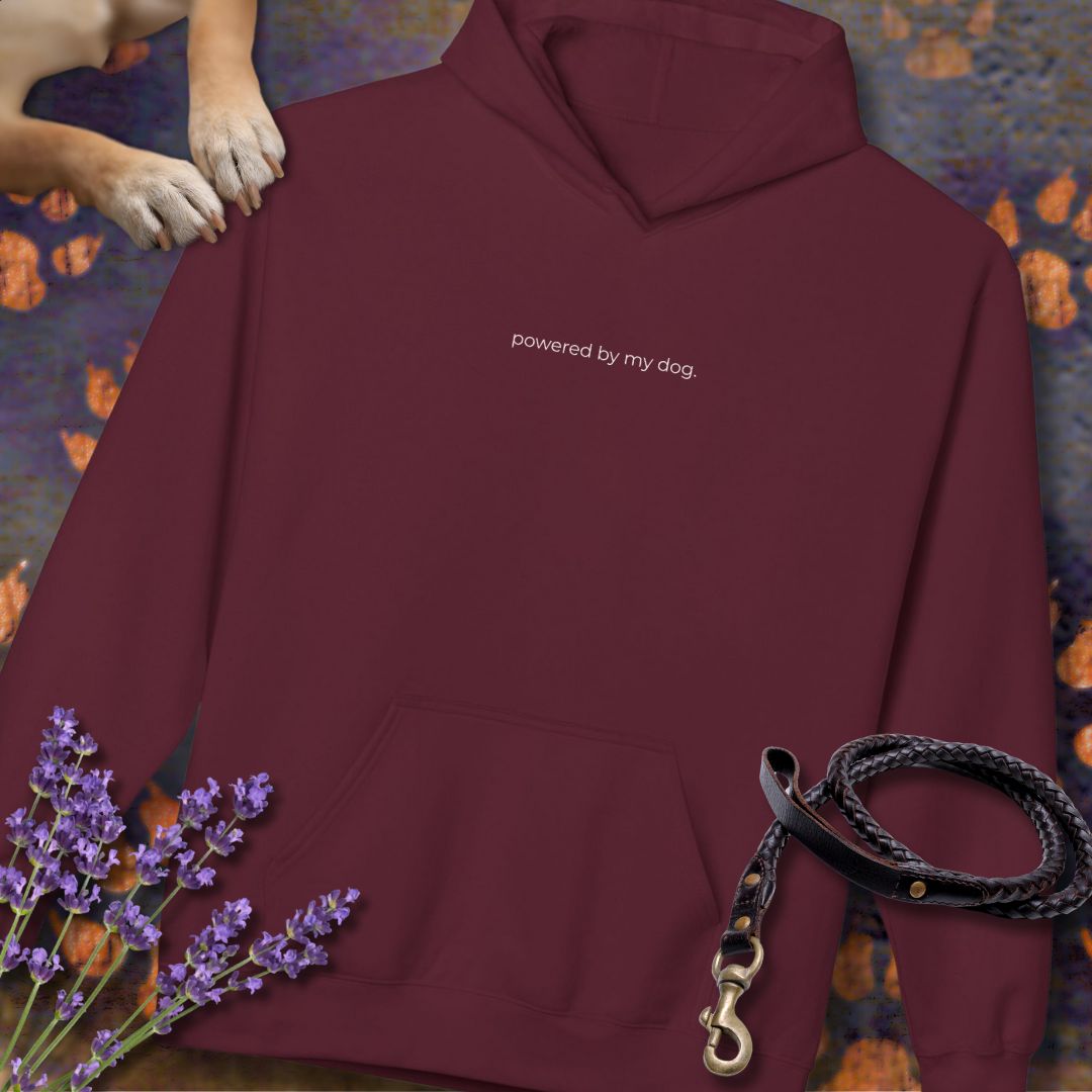 powered by my dog. - Unisex Modern Fit Hoodie