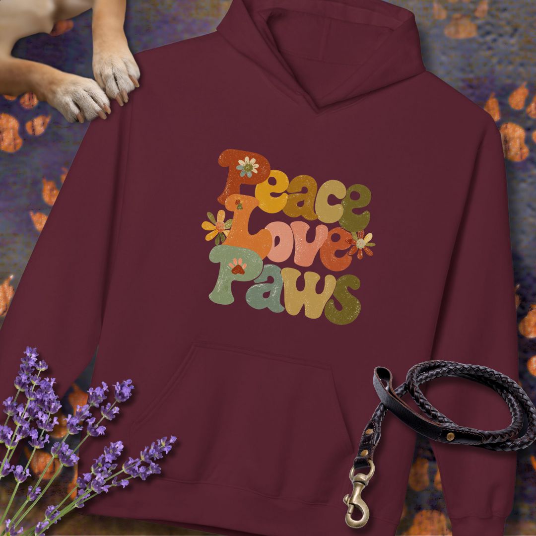 Peace Love Paws - Unisex Modern Fit Hoodie für Hundefreunde