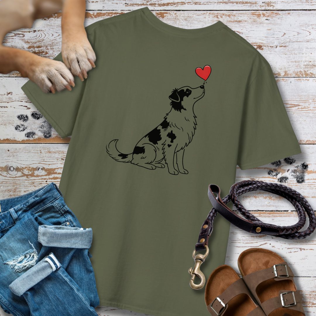 Herzenshunde - Australian Shepherd - Vorne & Hinten - T-Shirt Unisex Classic Fit - Bequemer Klassiker
