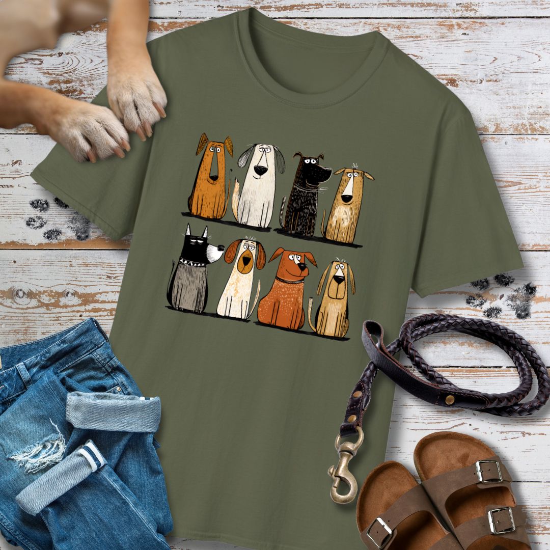 Acht Hunde - Vorne & Hinten - T-Shirt Unisex Classic Fit - Bequemer Klassiker