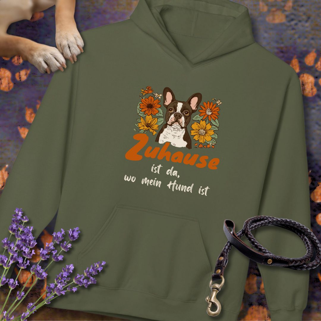 Zuhause ist da wo mein Hund ist - Französische Bulldogge - Unisex Modern Fit Hoodie für Hundefreunde