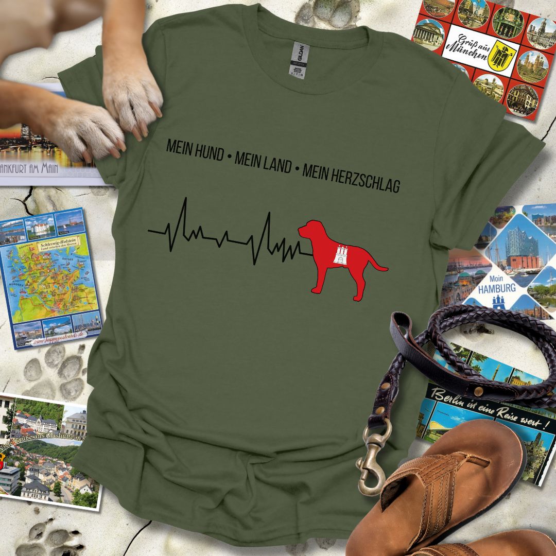 Mein Hund, Mein Land, Mein Herzschlag - Hamburg - T-Shirt Unisex Relaxed Fit
