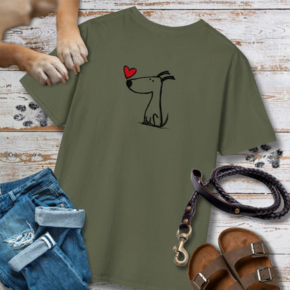 Kleiner Hund mit Herz - Vorne & Hinten - T-Shirt Unisex Classic Fit Standard Qualität
