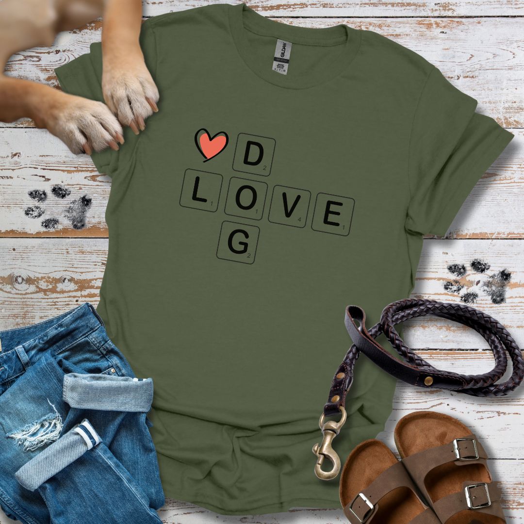 Scrabble Dog Love - T-Shirt Unisex Relaxed Fit