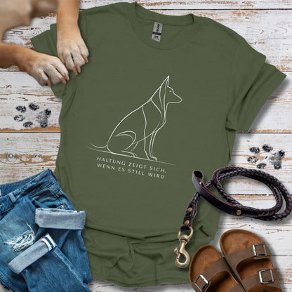 Haltung zeigt sich, wenn es still wird - Schäferhund - T-Shirt Unisex Classic Fit - Bequemer Klassiker