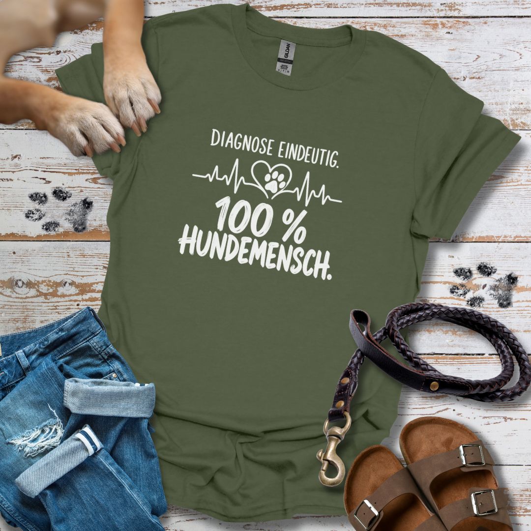 Diagnose Eindeutig: 100% Hundemensch - T-Shirt Classic Fit - Bequemer Klassiker