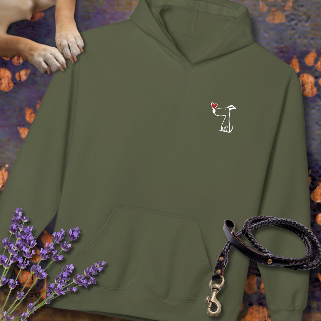 Kleiner Hund mit Herz - Vorne & Hinten - Hoodie Unisex Modern Fit