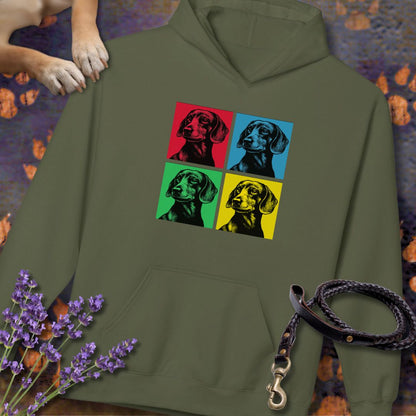 Pop Art Dackel - Unisex Modern Fit Hoodie für Dackelliebhaber