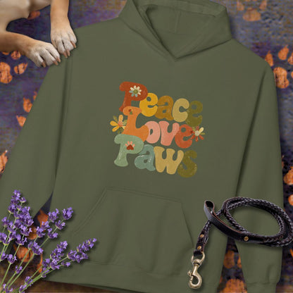 Peace Love Paws - Unisex Modern Fit Hoodie für Hundefreunde