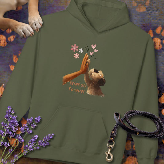 Friends forever High five - Unisex Modern Fit Hoodie für Hundefreunde