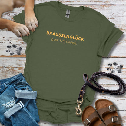 DRAUSSENGLÜCK - T-Shirt Unisex Classic Fit - Bequemer Klassiker