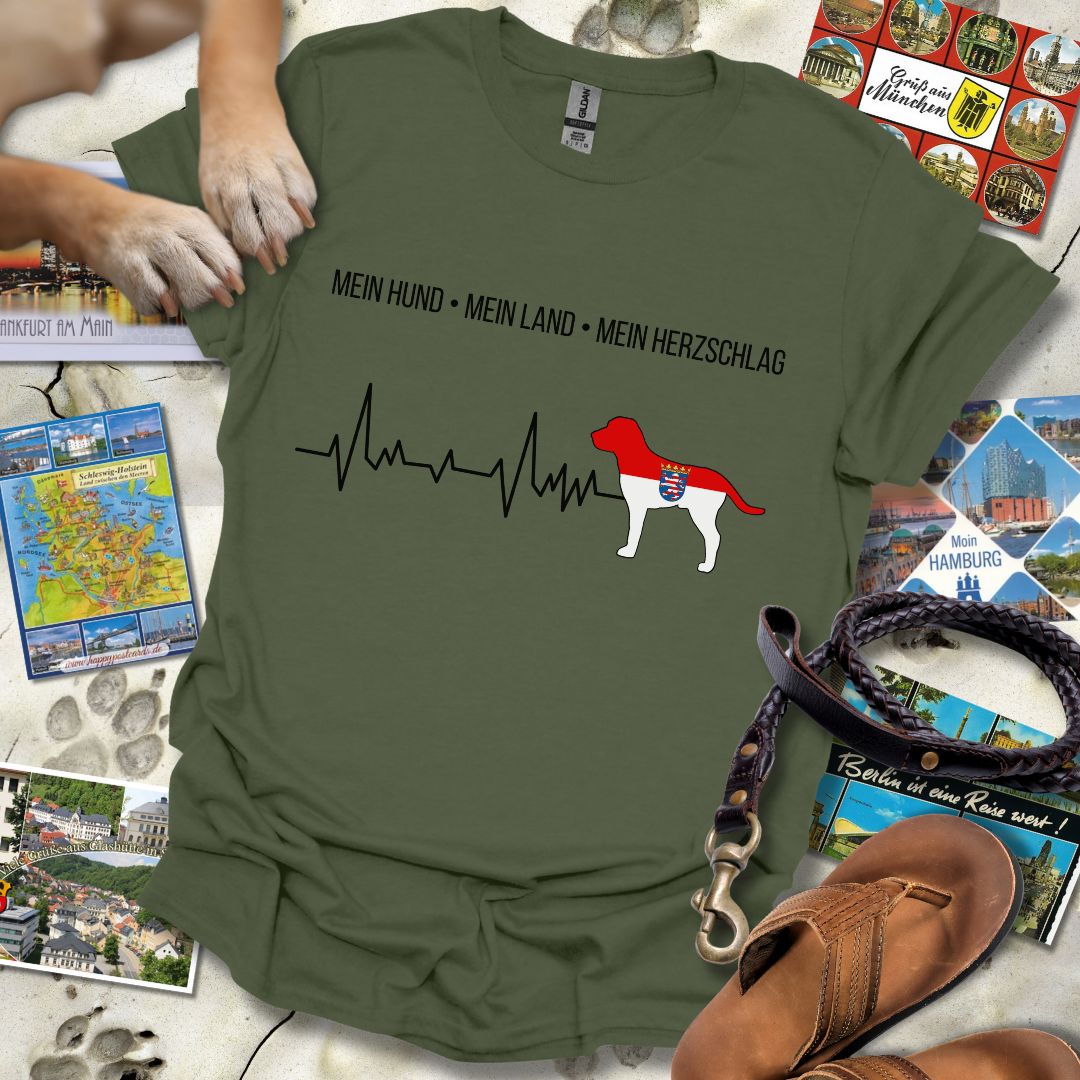 Mein Hund, Mein Land, Mein Herzschlag - Hessen - T-Shirt Unisex Relaxed Fit
