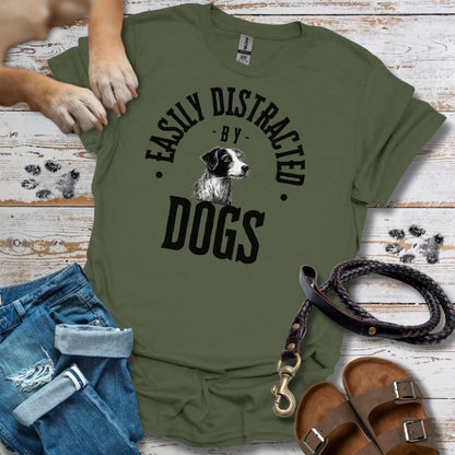 Easily Distracted by Dogs - T-Shirt Unisex Relaxed Fit