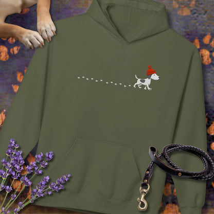 Kleiner Hund im Schnee - Unisex Modern Fit Hoodie