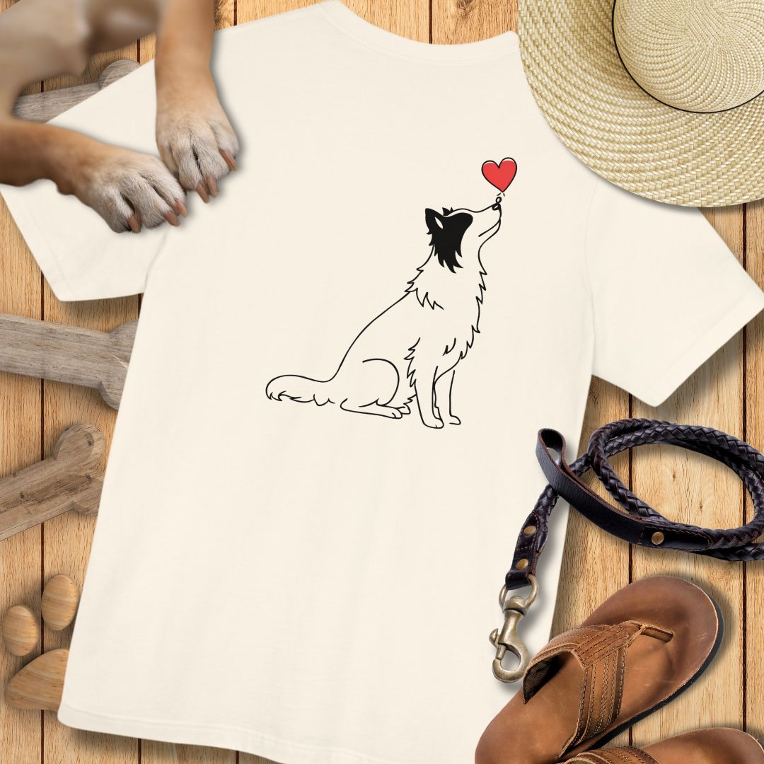 Herzenshunde - Border Collie - Vorne & Hinten - T-Shirt Unisex Modern Fit - Weich & Leicht