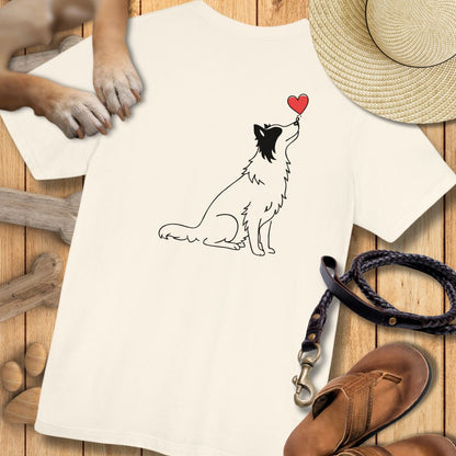 Herzenshunde - Border Collie - Vorne & Hinten - T-Shirt Unisex Modern Fit - Weich & Leicht