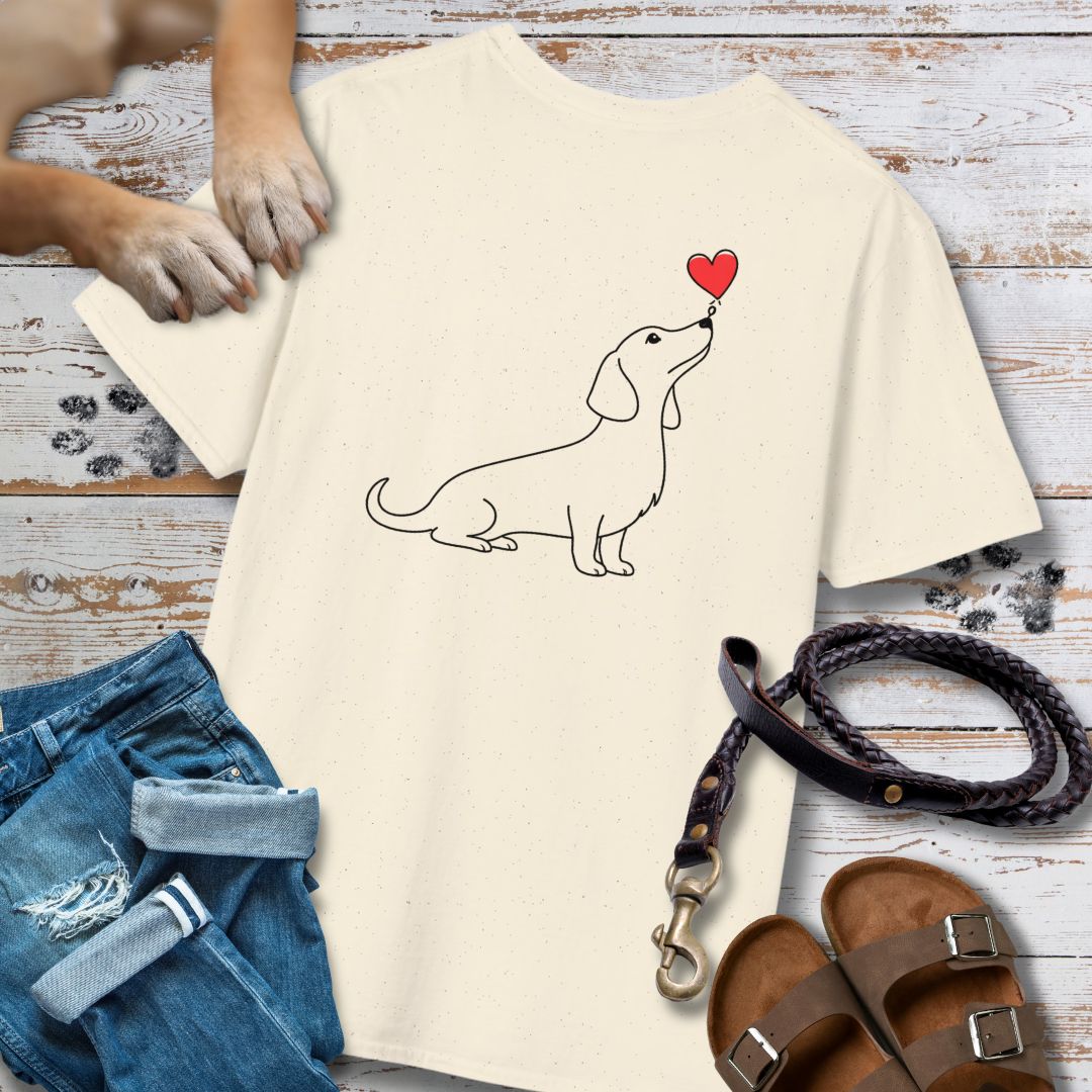Herzenshunde - Dackel - Vorne & Hinten - T-Shirt Unisex Classic Fit - Bequemer Klassiker