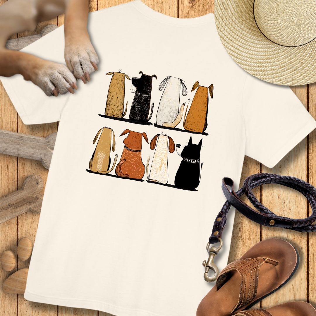 Acht Hunde - Vorne & Hinten - T-Shirt Unisex Modern Fit - Weich & Leicht