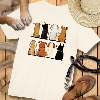Acht Hunde - Vorne & Hinten - T-Shirt Unisex Modern Fit - Weich & Leicht