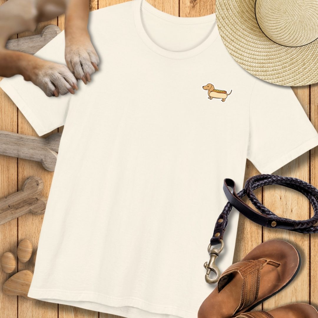 Hot Dog Dackel - Vorne & Hinten - T-Shirt Unisex Modern Fit Premium Qualität