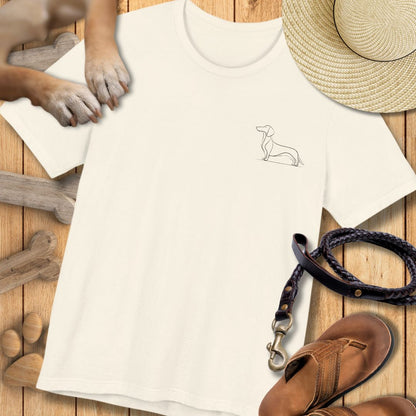 Charakter Tiefergelegt - Dackel - Vorne & Hinten - T-Shirt Unisex Modern Fit - Weich & Leicht