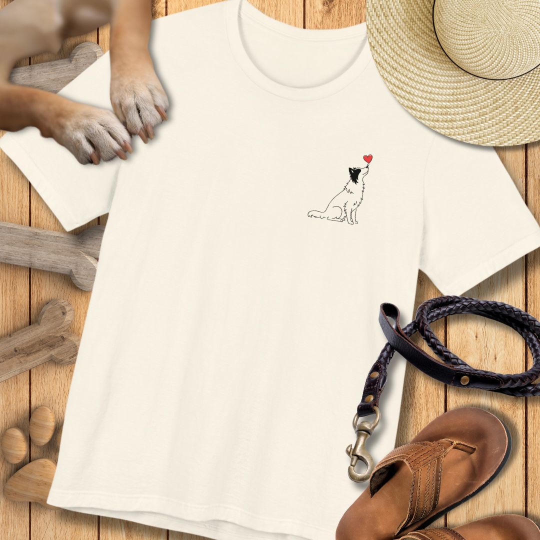 Herzenshunde - Border Collie - Vorne & Hinten - T-Shirt Unisex Modern Fit - Weich & Leicht