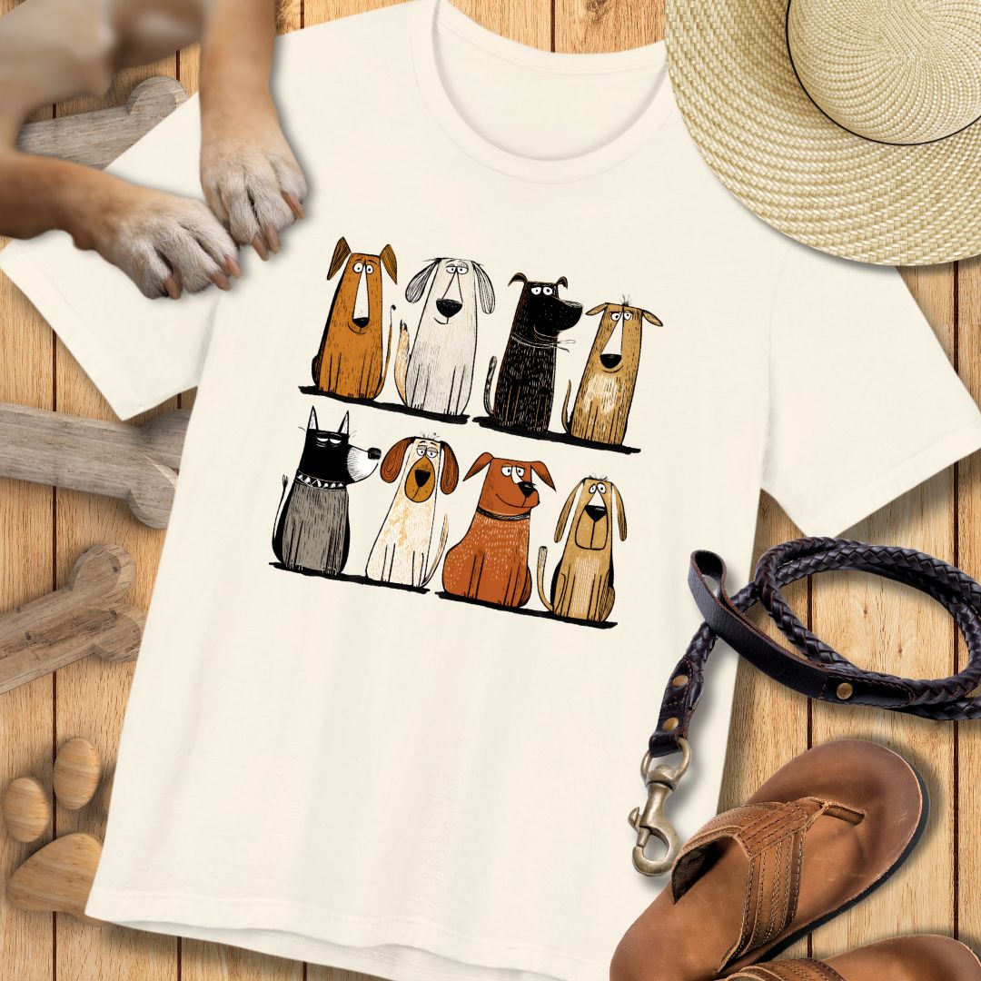 Acht Hunde - Vorne & Hinten - T-Shirt Unisex Modern Fit - Weich & Leicht