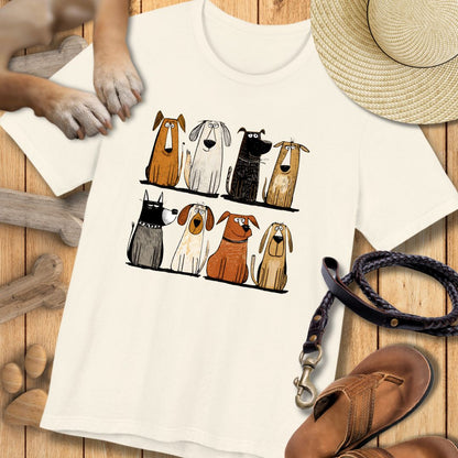 Acht Hunde - Vorne & Hinten - T-Shirt Unisex Modern Fit - Weich & Leicht