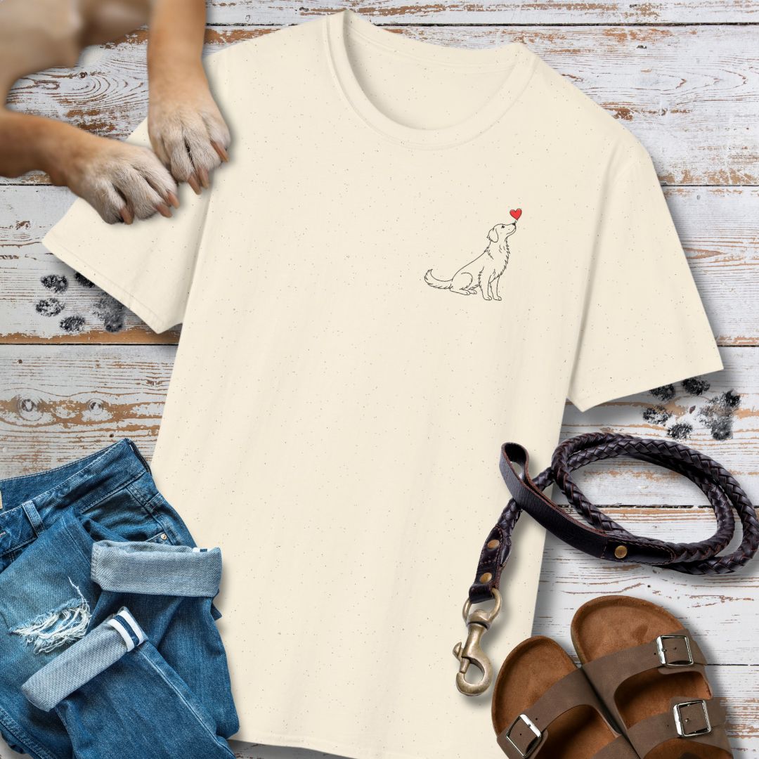 Herzenshunde - Flat Coated Retriever - Vorne & Hinten - T-Shirt Unisex Classic Fit - Bequemer Klassiker