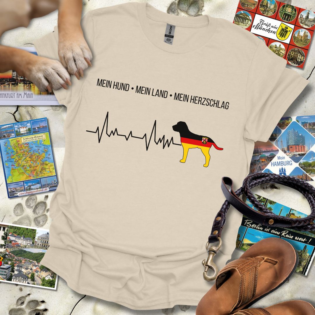 Mein Hund, Mein Land, Mein Herzschlag - Rheinland-Pfalz - T-Shirt Unisex Relaxed Fit