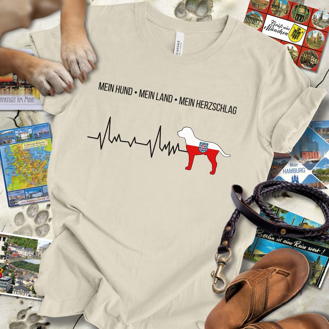 Mein Hund, Mein Land, Mein Herzschlag - Thüringen - T-Shirt Unisex Slim Fit