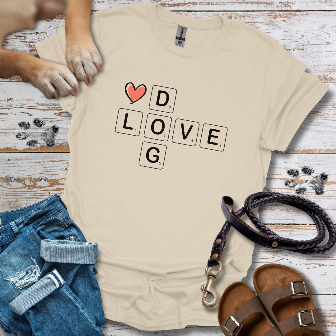 Scrabble Dog Love - T-Shirt Unisex Relaxed Fit