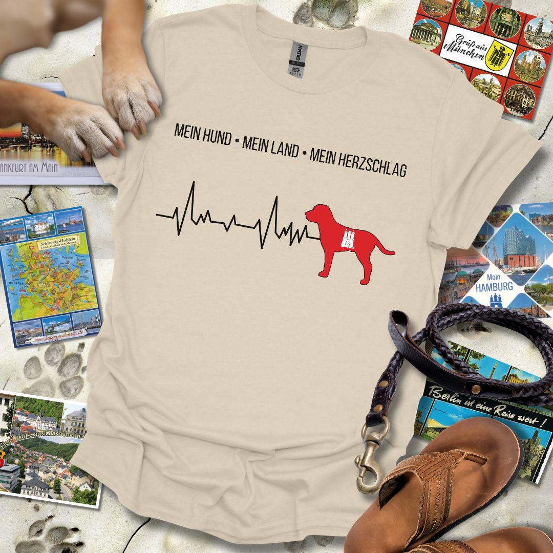 Mein Hund, Mein Land, Mein Herzschlag - Hamburg - T-Shirt Unisex Relaxed Fit