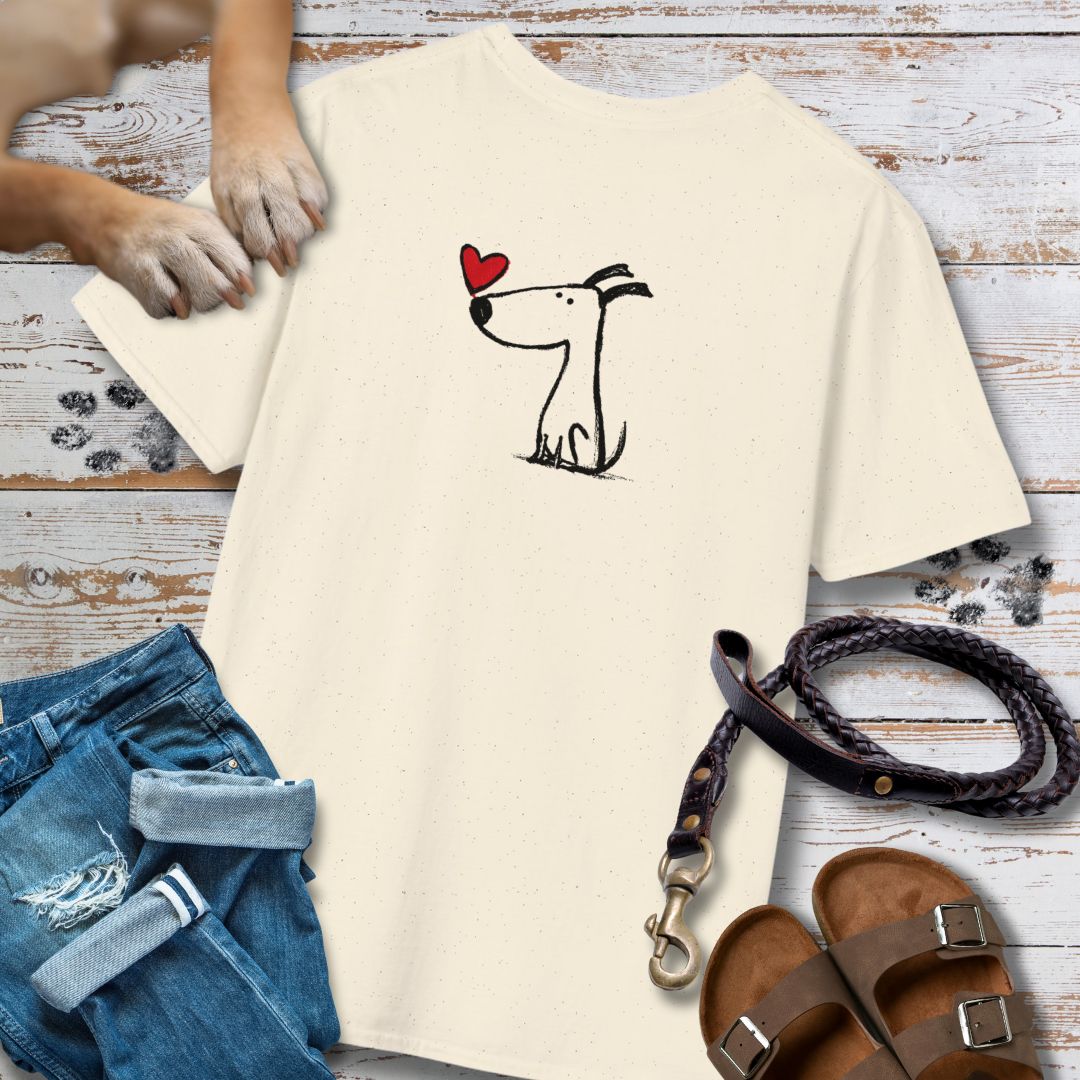 Kleiner Hund mit Herz - Nur Hinten - T-Shirt Unisex Classic Fit - Bequemer Klassiker