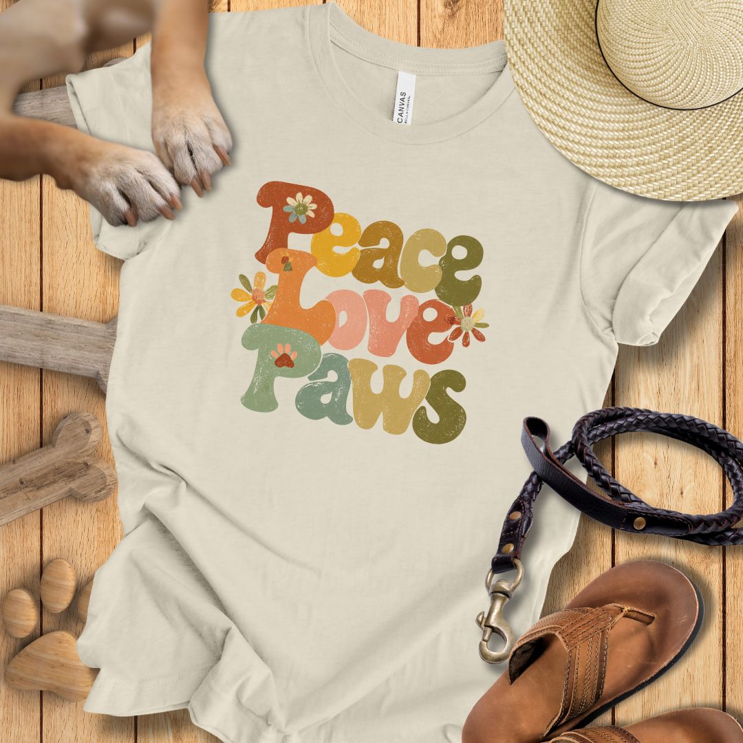 Peace Love Paws - T-Shirt Unisex Modern Fit - Weich & Leicht