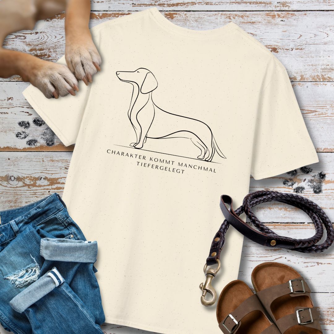 Charakter Tiefergelegt - Dackel - Vorne & Hinten - T-Shirt Unisex Classic Fit - Bequemer Klassiker