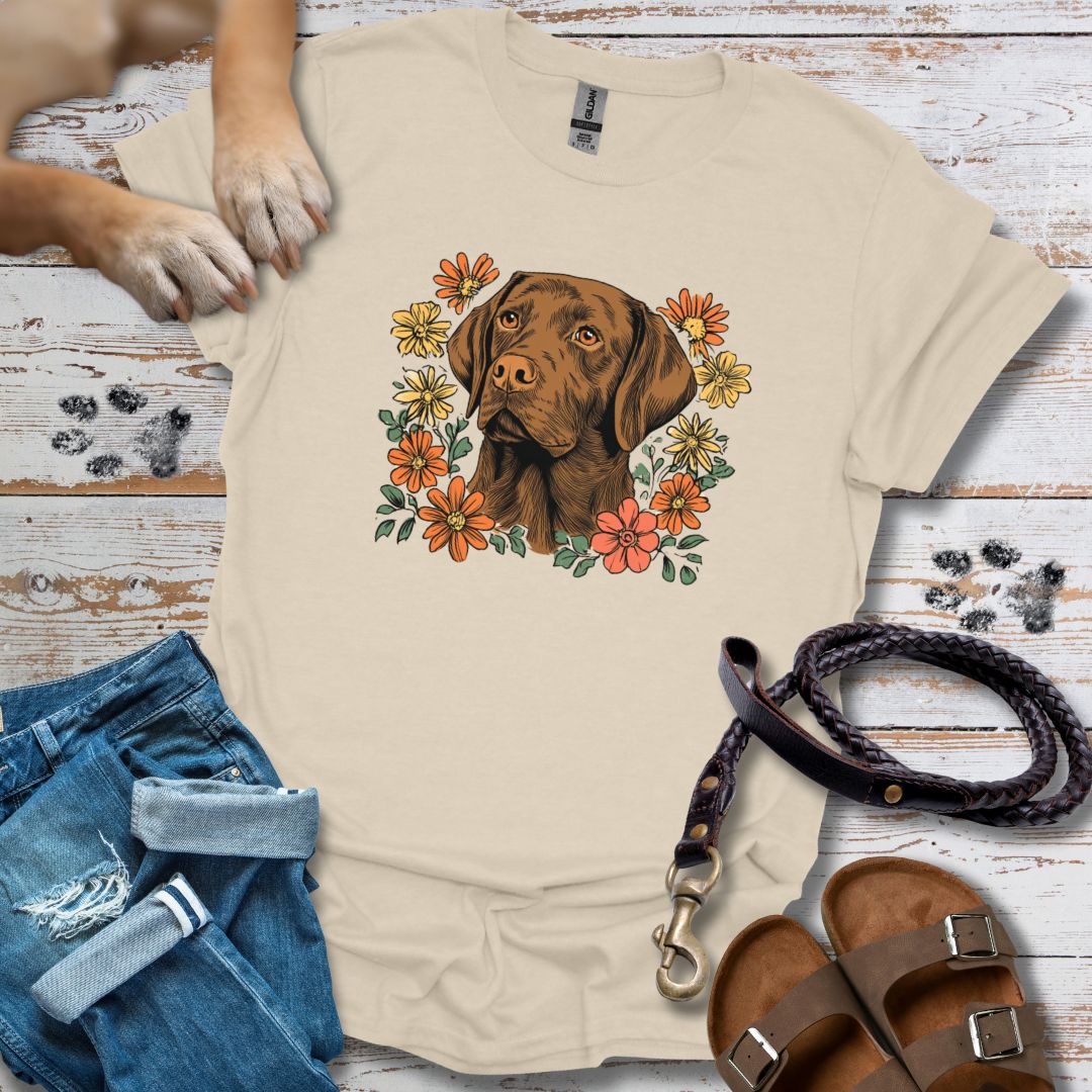 Floral Labrador - T-Shirt Unisex Relaxed Fit