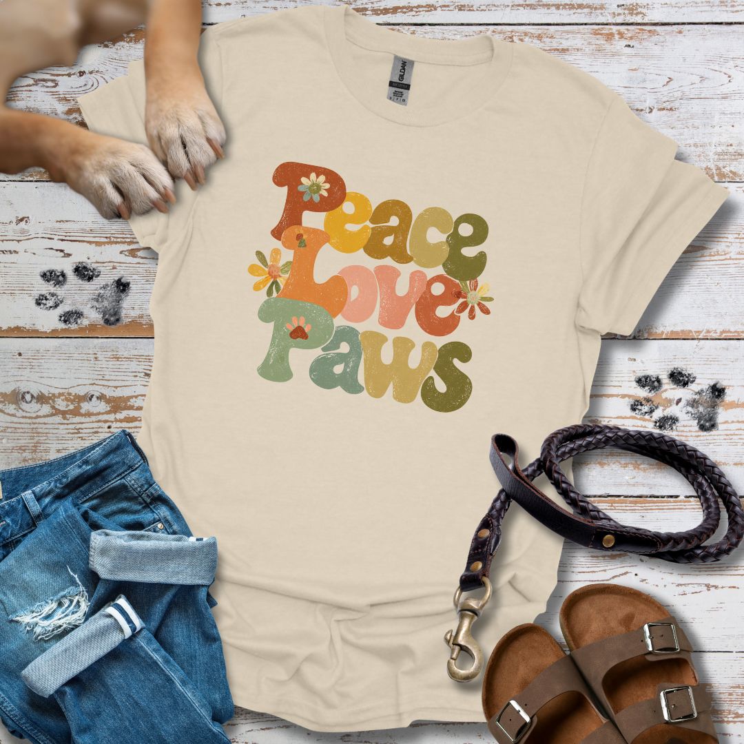 Peace Love Paws - T-Shirt Unisex Classic Fit - Bequemer Klassiker