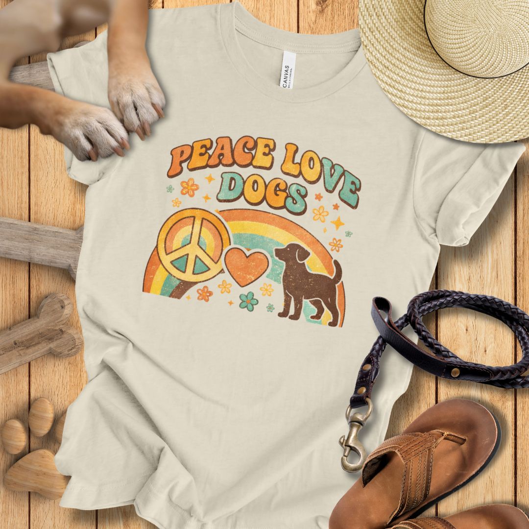 Peace Love Dogs Retro - T-Shirt Unisex Modern Fit - Weich & Leicht