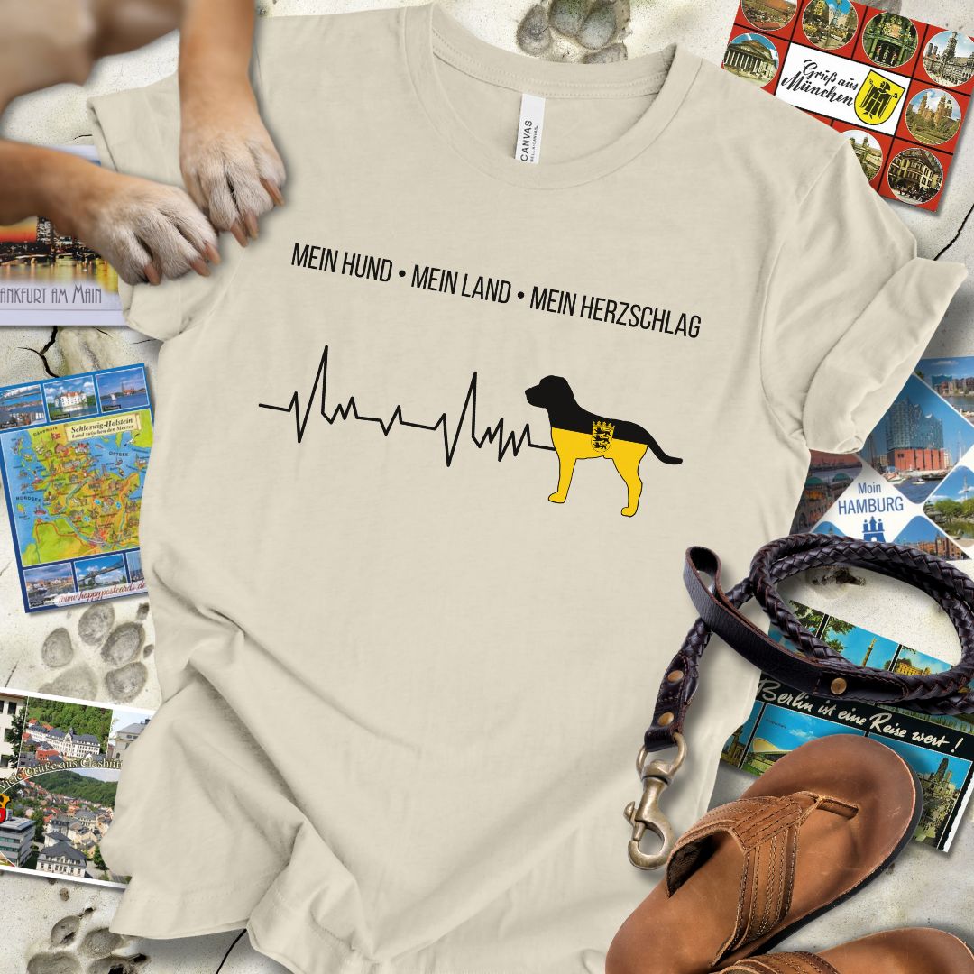 Mein Hund, Mein Land, Mein Herzschlag - Baden-Württemberg - T-Shirt Unisex Slim Fit