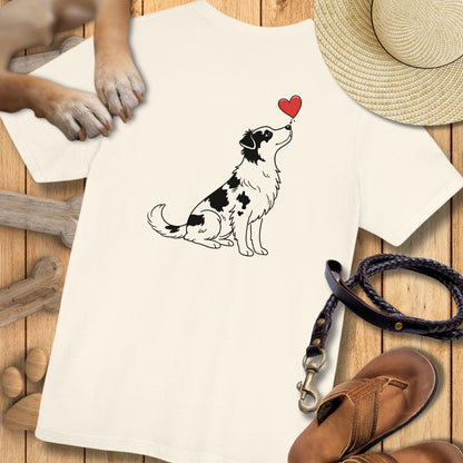 Herzenshunde - Australian Shepherd - Vorne & Hinten - T-Shirt Unisex Modern Fit - Weich & Leicht