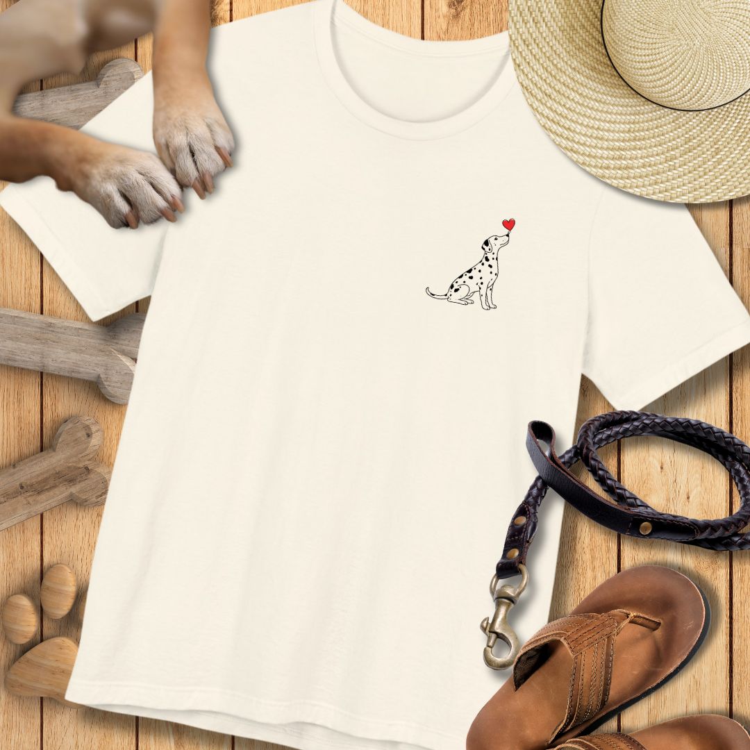 Herzenshunde - Dalmatiner - Vorne & Hinten - T-Shirt Unisex Modern Fit - Weich & Leicht