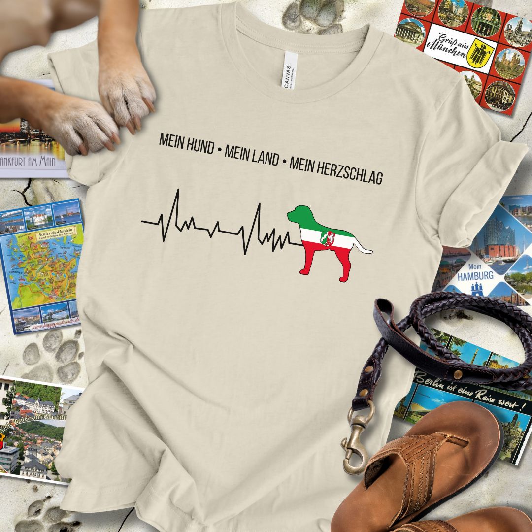 Mein Hund, Mein Land, Mein Herzschlag - Nordrhein-Westfalen - T-Shirt Unisex Slim Fit