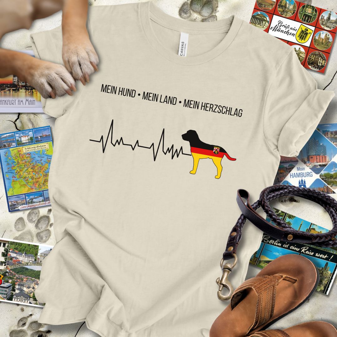 Mein Hund, Mein Land, Mein Herzschlag - Rheinland-Pfalz - T-Shirt Unisex Slim Fit