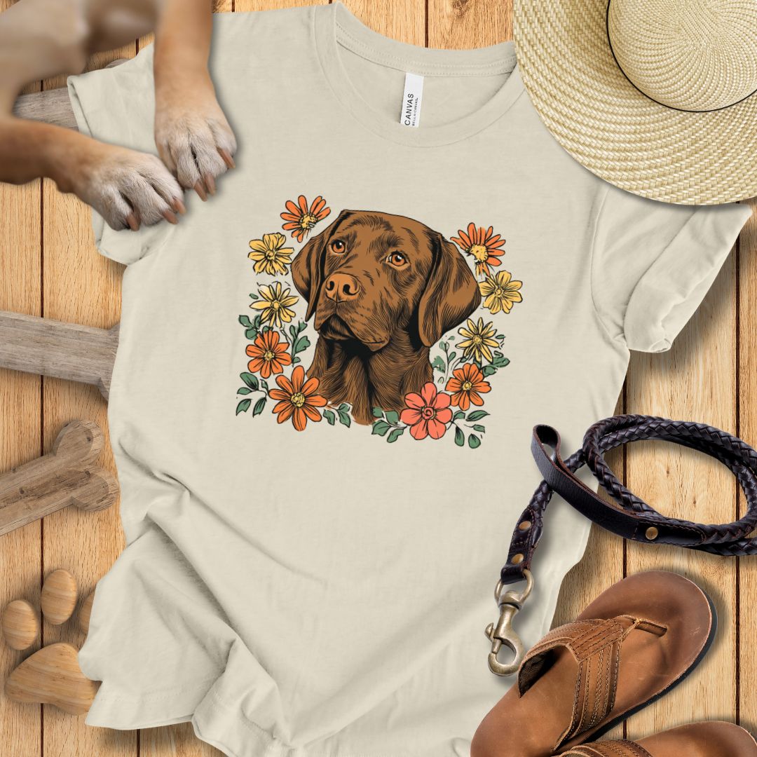 Floral Labrador - T-Shirt Unisex Slim Fit